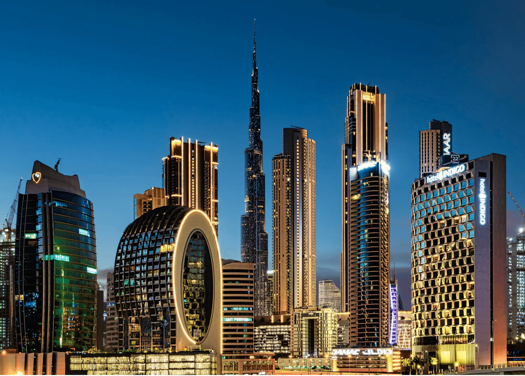 Dubai skyline at dusk